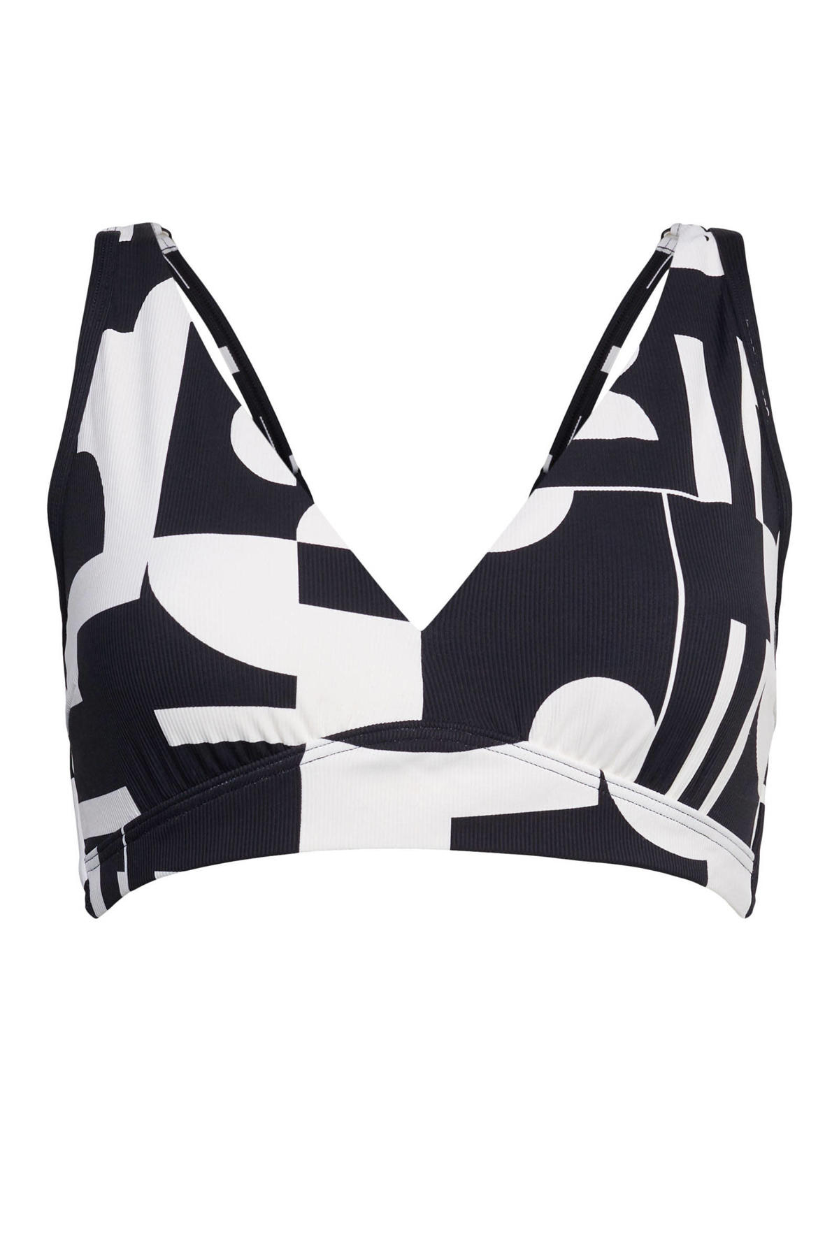 ESPRIT Women Beach beugel bikinitop Cube zwart/wit wehkamp