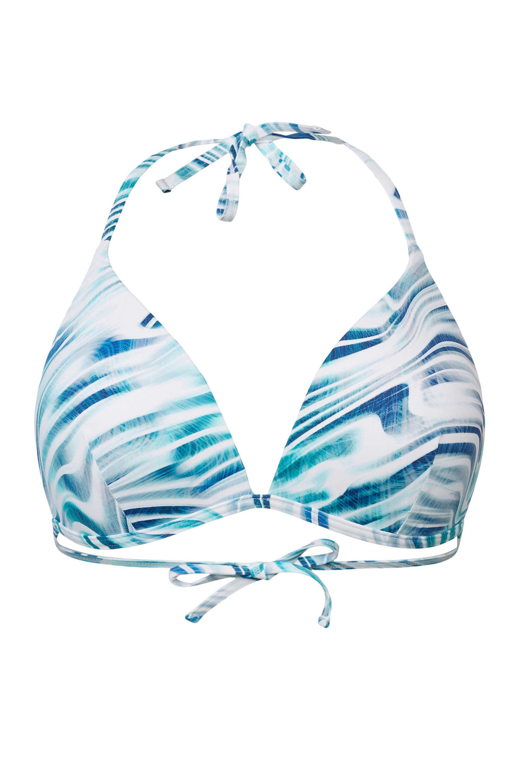 ESPRIT Women Beach triangel bikinitop turquoise/wit wehkamp