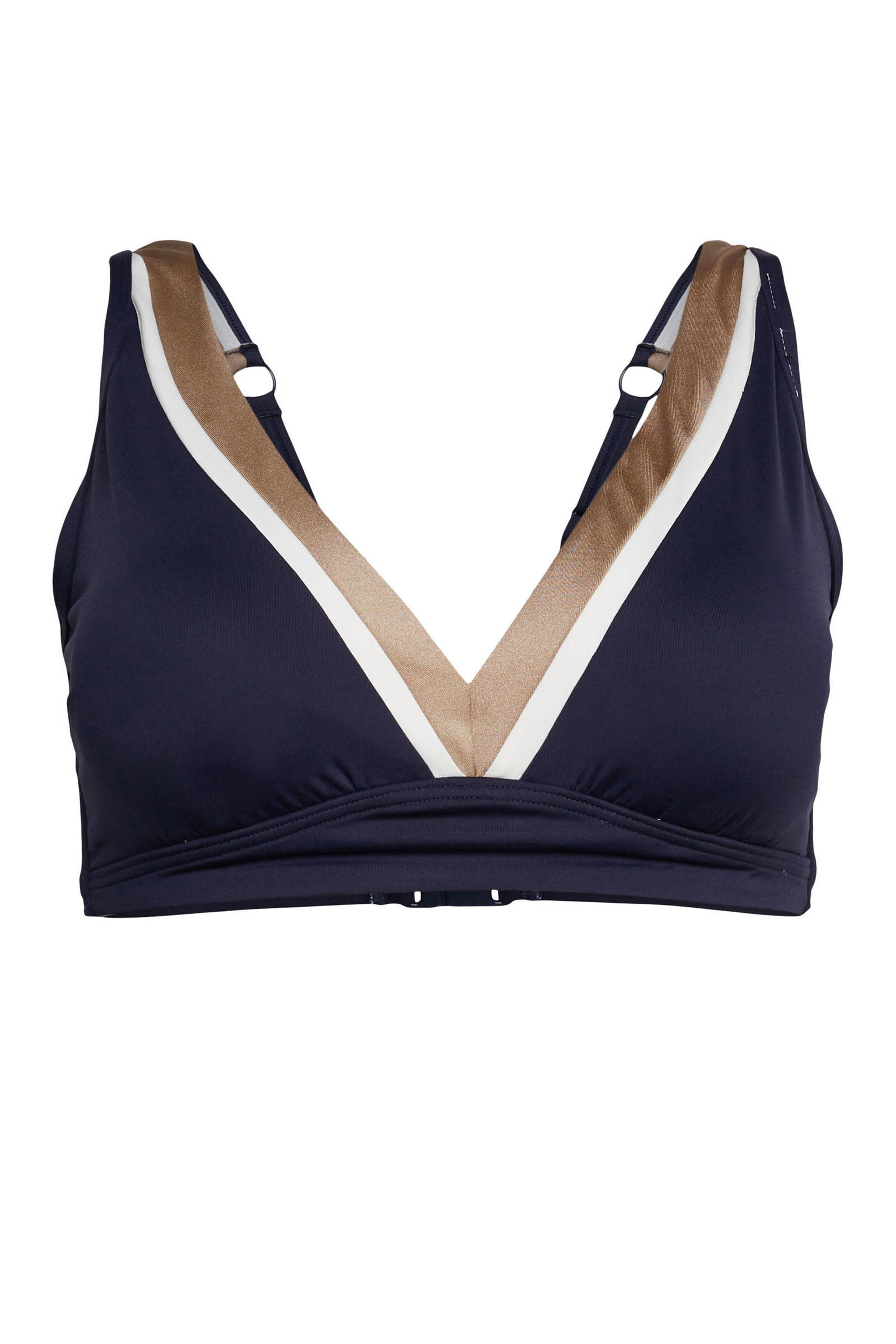 ESPRIT Women Beach beugel bikinitop donkerblauw/wit