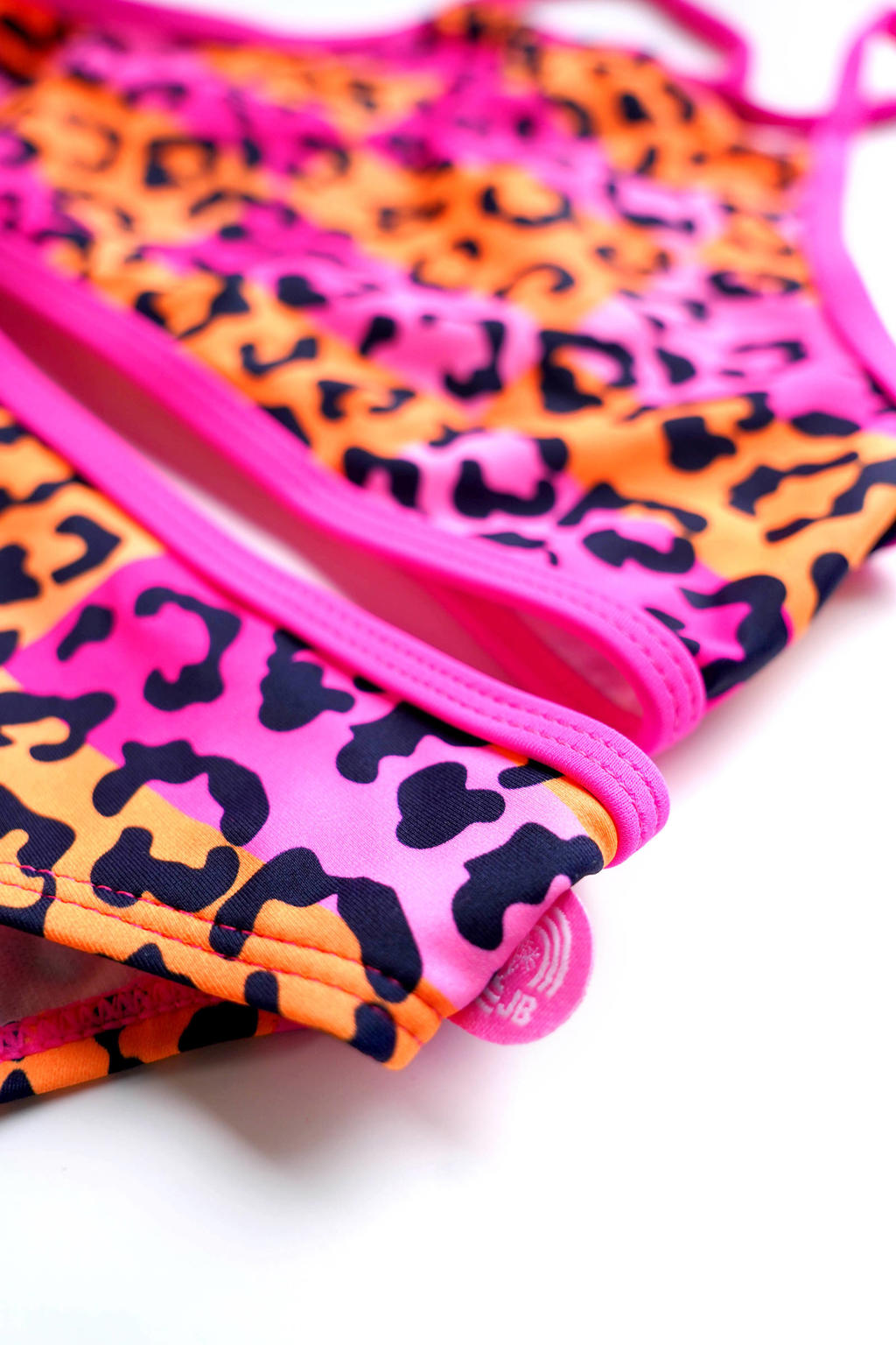 Just Beach crop bikini Blocked Leo fuchsia/oranje wehkamp