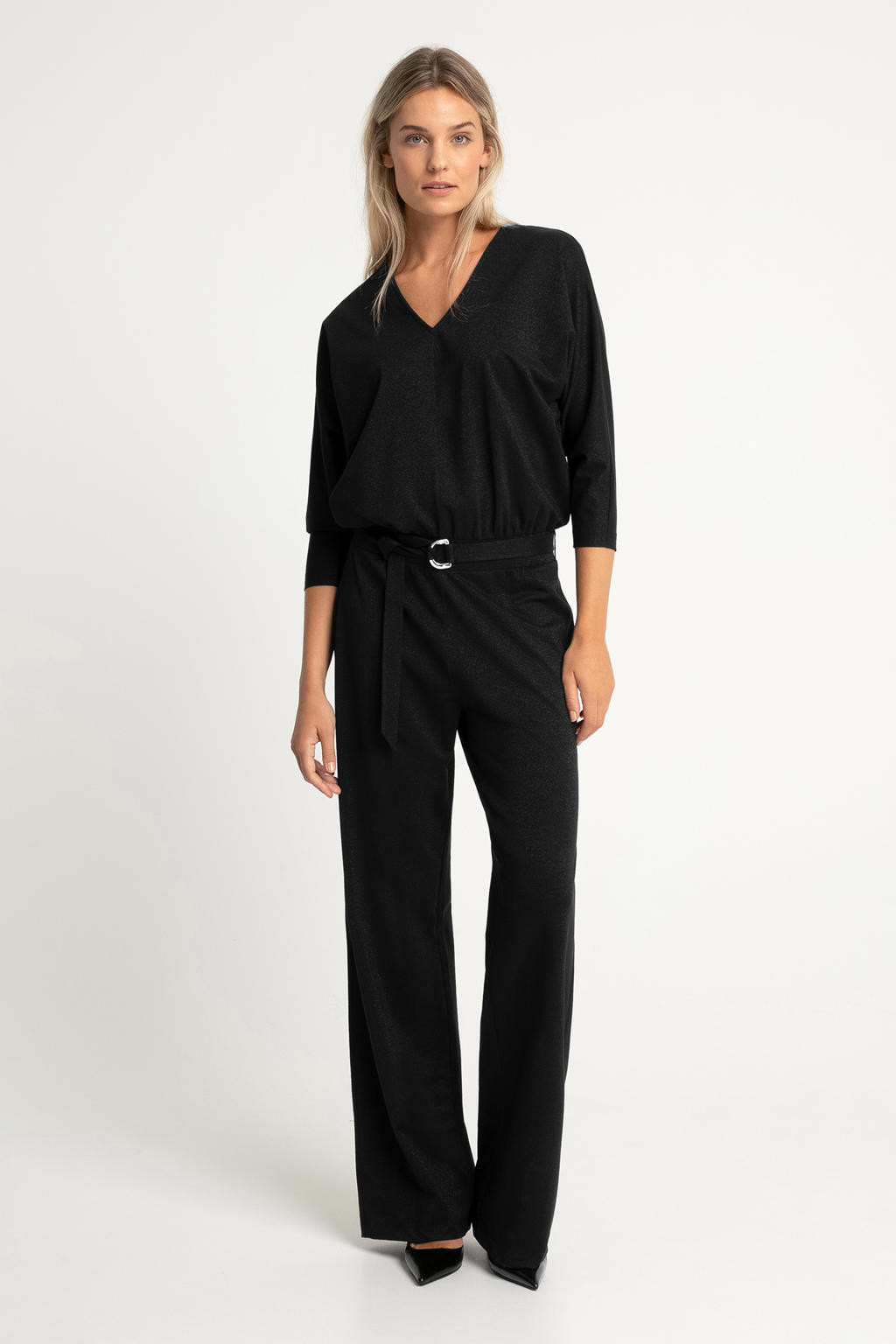 Expresso jersey lurex jumpsuit zwart wehkamp