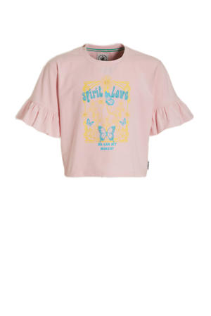 T-shirt Maartje met printopdruk roze