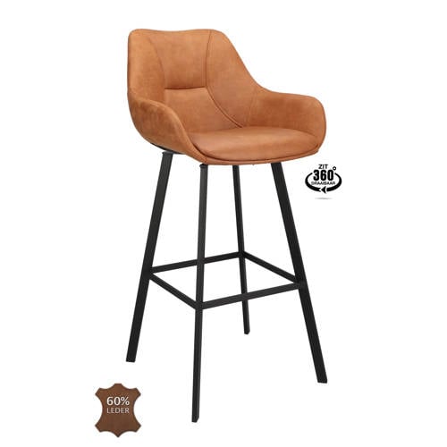 Wehkamp Home barkruk (set van 2) Bodile - Camel leer