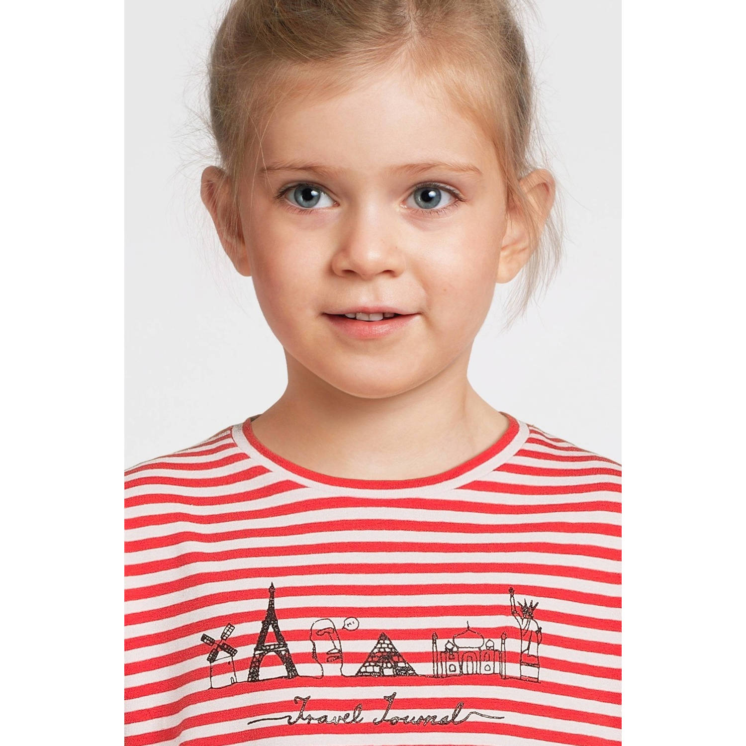 Orange Stars gestreept T-shirt Marjon koraal