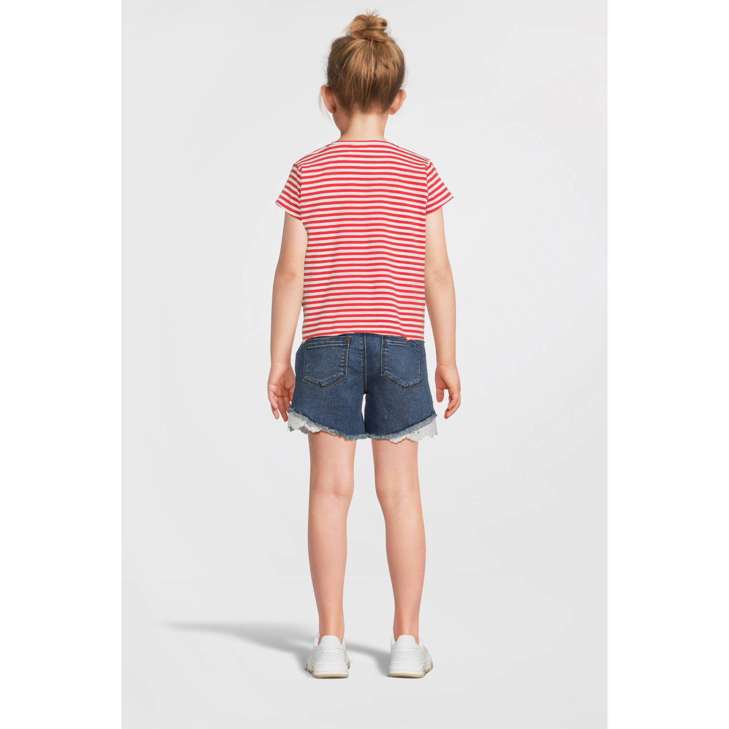 Orange Stars gestreept T-shirt Marjon koraal
