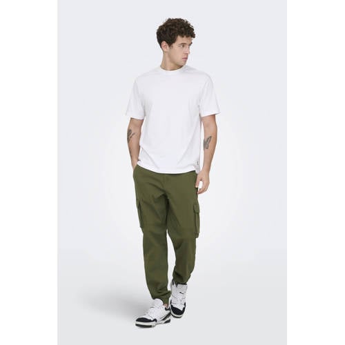 ONLY & SONS tapered fit broek ONSCAM olijfgroen afbeelding