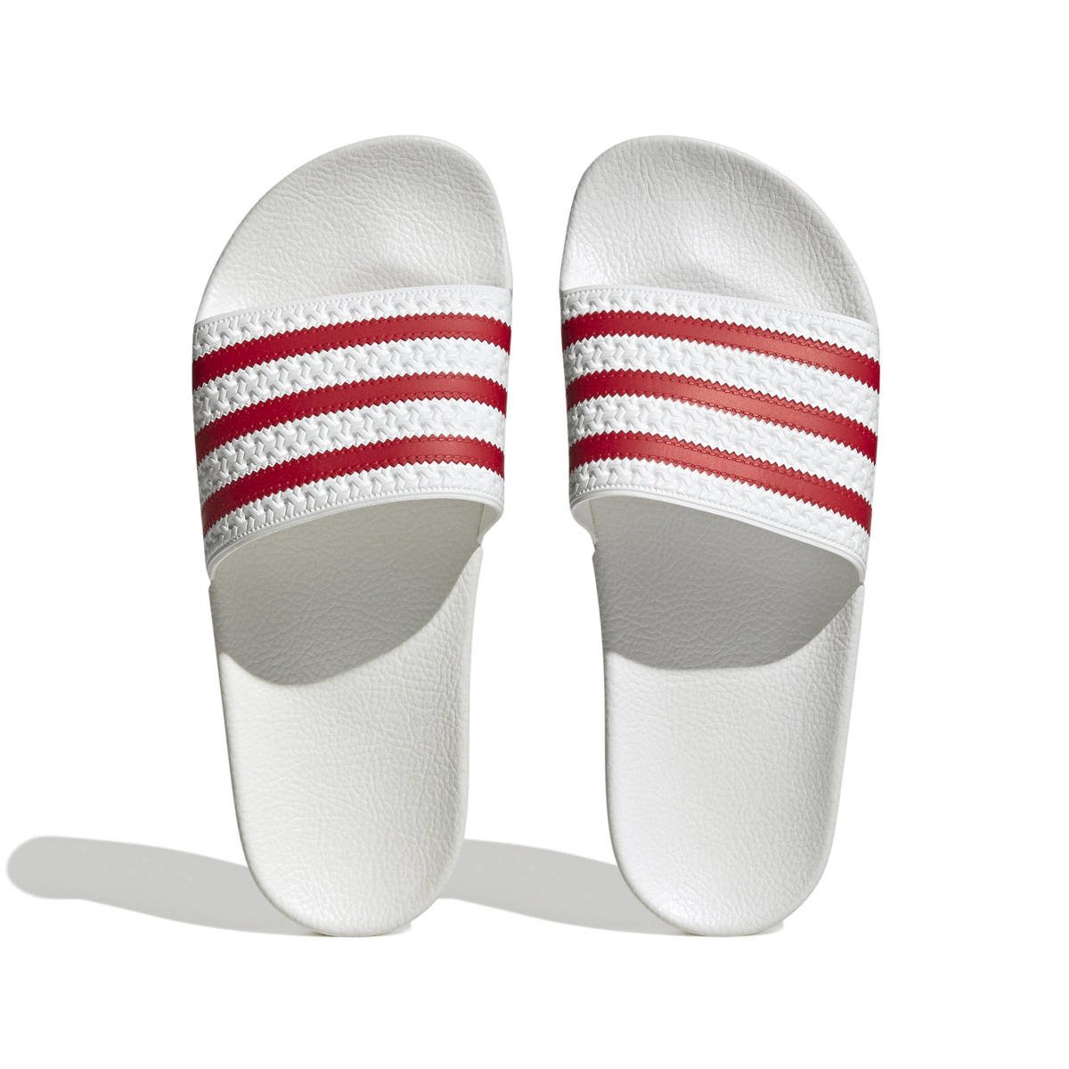 adidas Originals badslippers wit/rood wehkamp