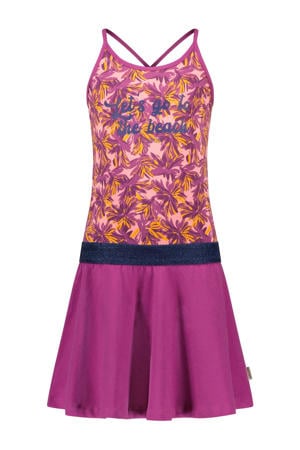 jurk met all over print magenta/roze