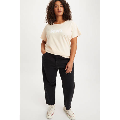 Levi's Plus 501 cropped high waist straight leg jeans black sprout afbeelding