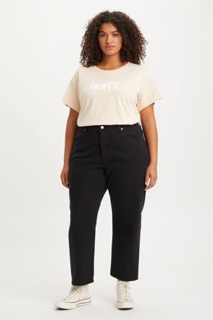 501 cropped high waist straight leg jeans black sprout
