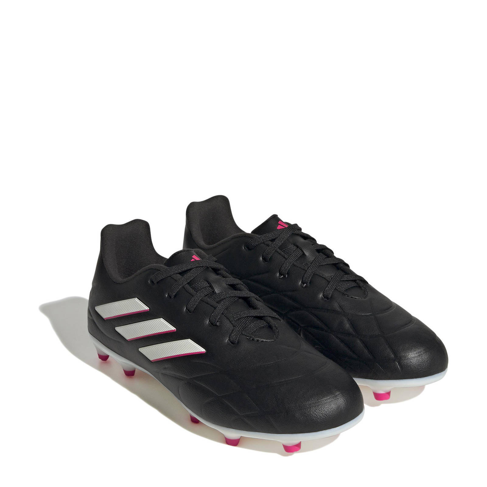 adidas Performance COPA PURE.3 FG leren voetbalschoenen zwart/wit/fuchsia |  wehkamp