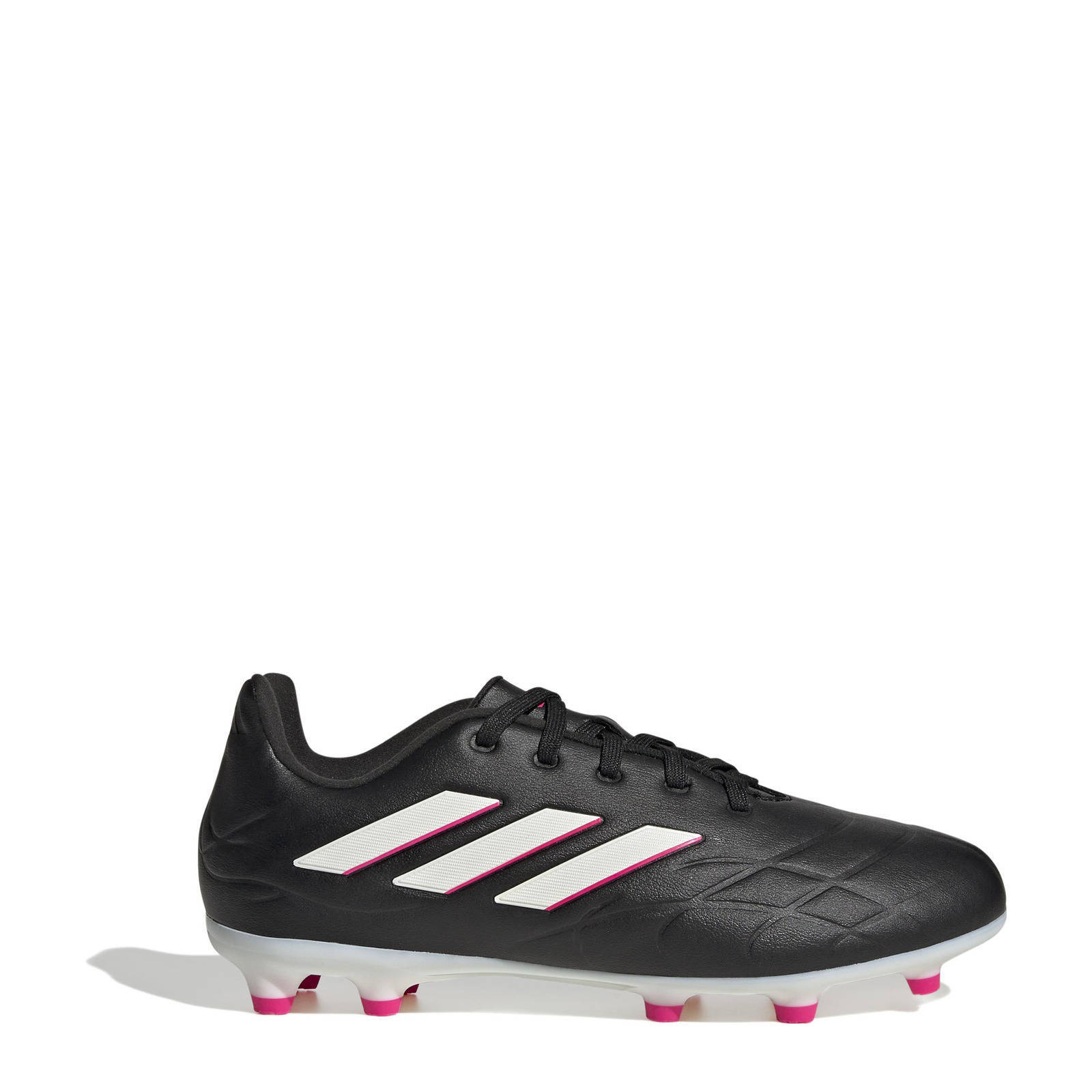 adidas Performance COPA PURE.3 FG leren voetbalschoenen zwart/wit/fuchsia |  wehkamp