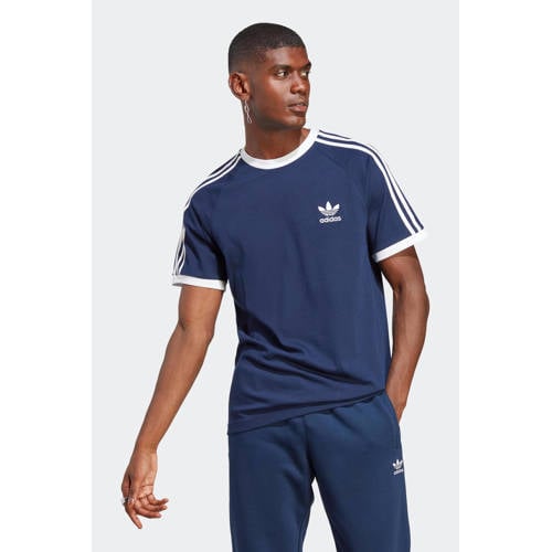 adidas Originals slim T-shirt donkerblauw afbeelding