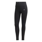 thumbnail: Zwarte dames adidas Performance harloopbroek van polyester met slim fit, regular waist en effen