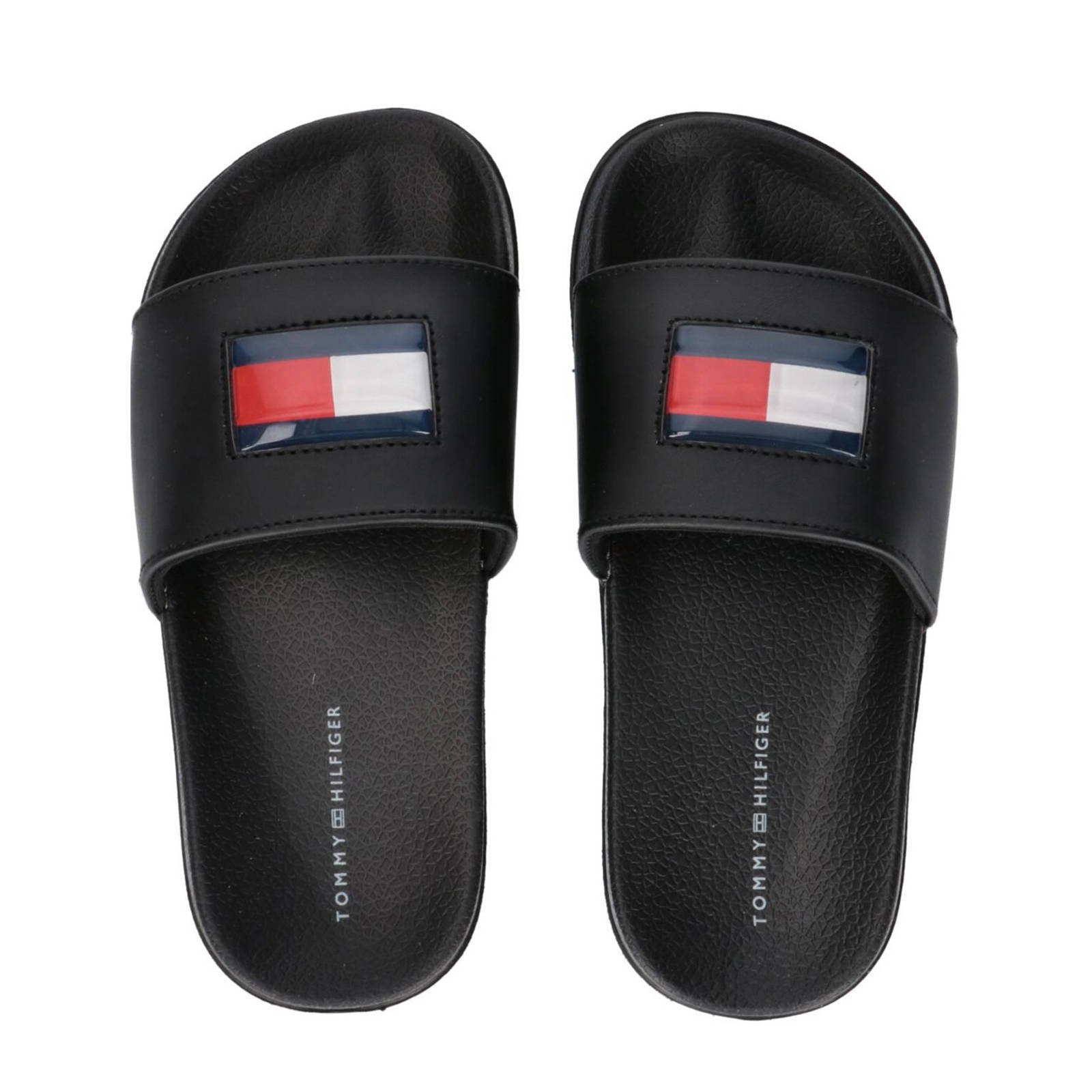 Tommy Hilfiger badslippers zwart wehkamp