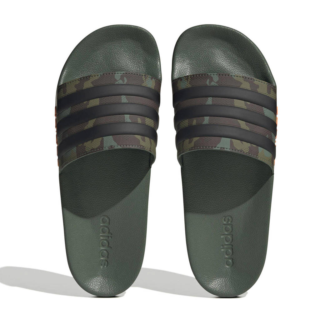 absorptie Gemengd met de klok mee adidas Sportswear Adilette Shower badslippers zwart/groen/oranje | wehkamp