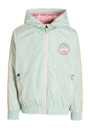 thumbnail: Lichtgroene meisjes 29FT zomerjas van polyester met printopdruk, lange mouwen, capuchon en ritssluiting