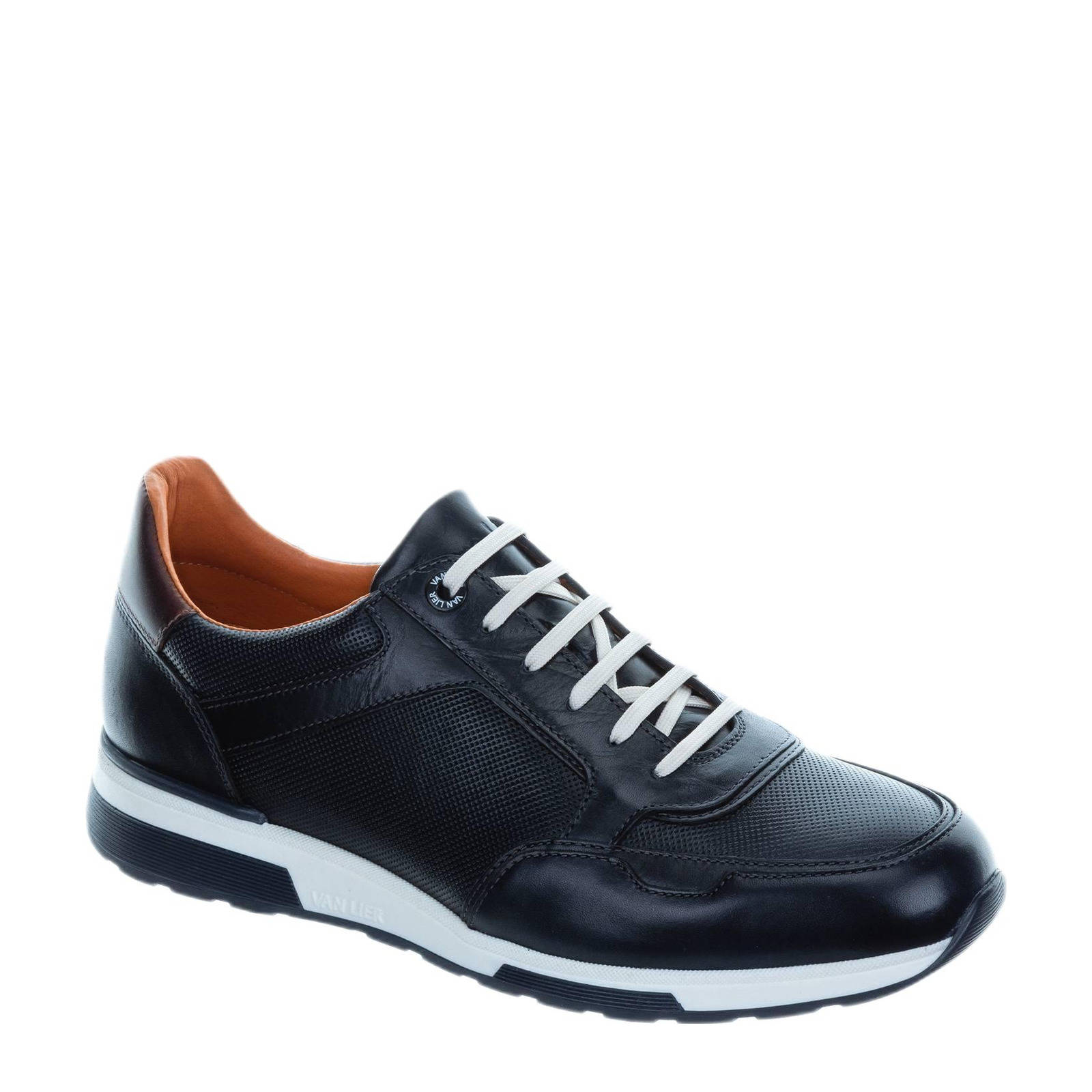 Van Lier Positano leren sneakers blauw | wehkamp
