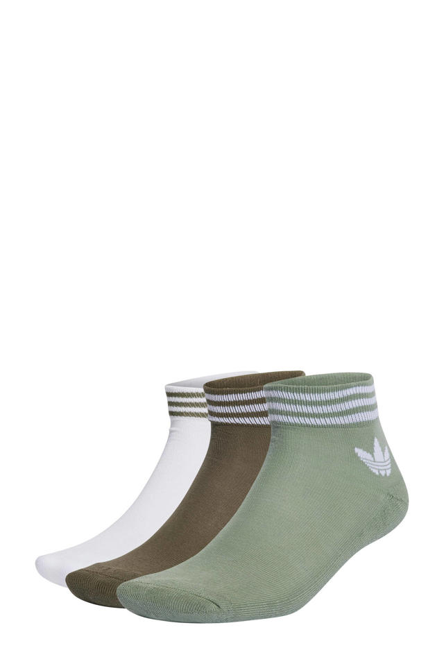 Ontkennen Briljant Tot adidas Originals Adicolor sokken - set van 3 groen/bruin/wit | wehkamp