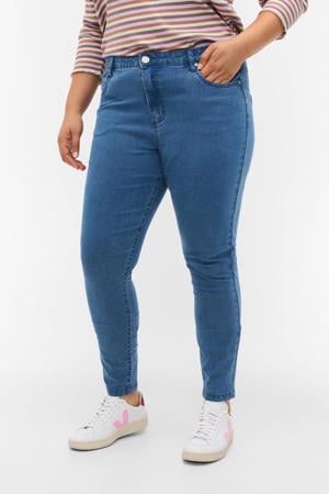 high waist super slim fit AMY jeans blauw 