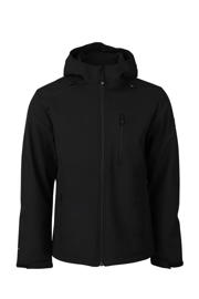 thumbnail: Zwarte heren Brunotti softshell jas Mib met effen, lange mouwen, capuchon en ritssluiting