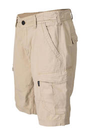 thumbnail: Zandkleurige heren Brunotti korte outdoor broek Caldo van katoen met regular fit, regular waist en rits- en knoopsluiting