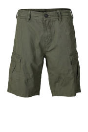 thumbnail: Donkergroene heren Brunotti short Caldo van katoen met relaxed, regular waist, rits- en knoopsluiting en effen