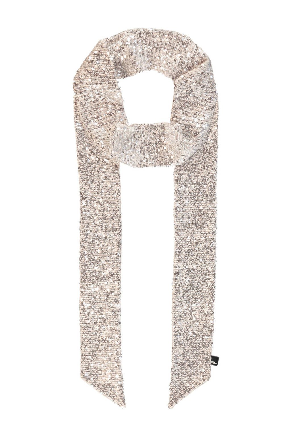 deze Afscheid samenzwering Expresso sjaal met pailletten ecru/zilverkleurig | wehkamp