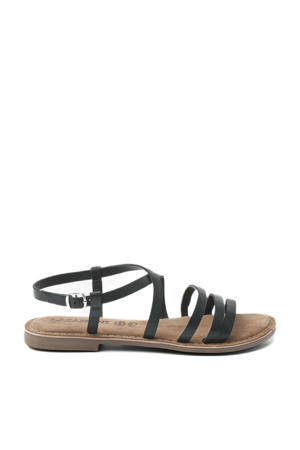 leren sandalen zwart