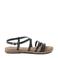 Lazamani leren sandalen zwart