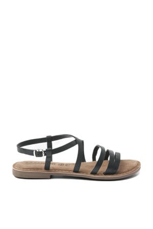 leren sandalen zwart