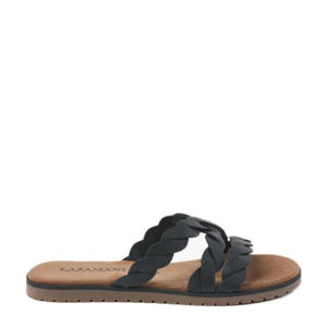 leren slippers zwart