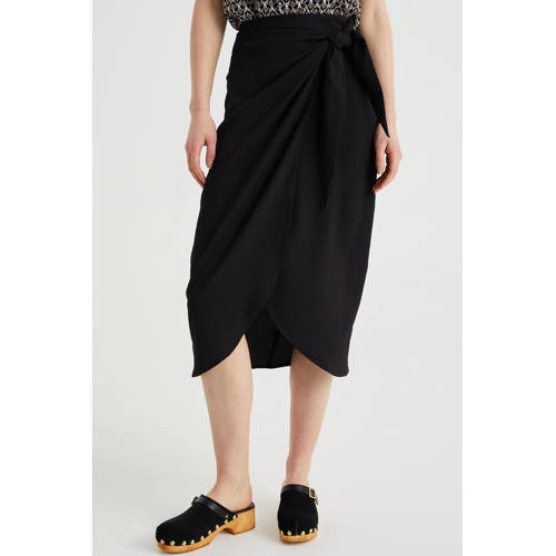 WE Fashion rok met textuur zwart