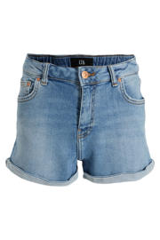 thumbnail: Medium blue denim meisjes LTB high waist mom short van denim met rits- en drukknoopsluiting