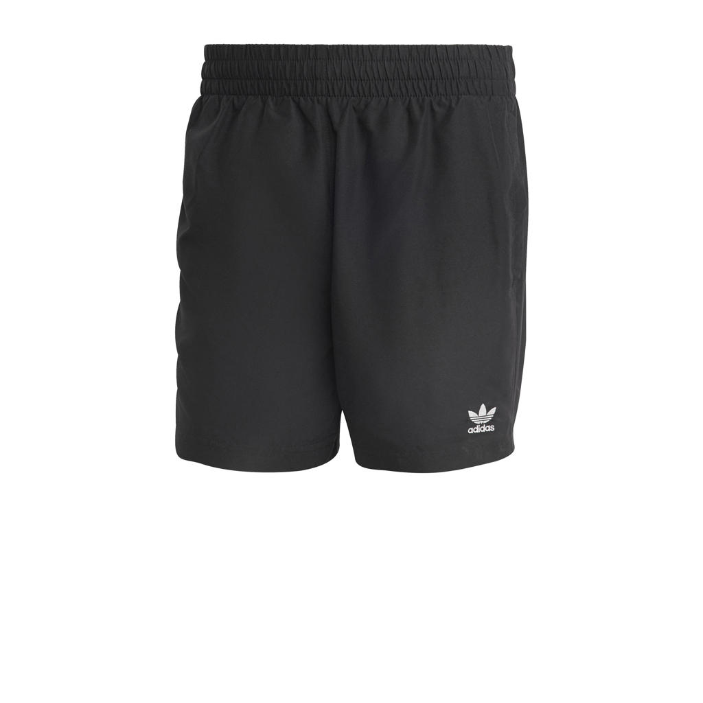 Zwarte heren adidas Originals zwemshort van polyester met elastische tailleband met koord en effen