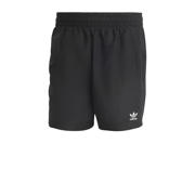 thumbnail: Zwarte heren adidas Originals zwemshort van polyester met elastische tailleband met koord en effen