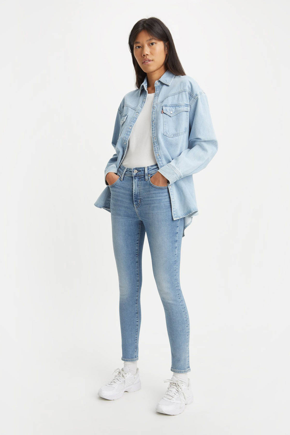 Levi's 721 high waist skinny jeans light blue denim | wehkamp