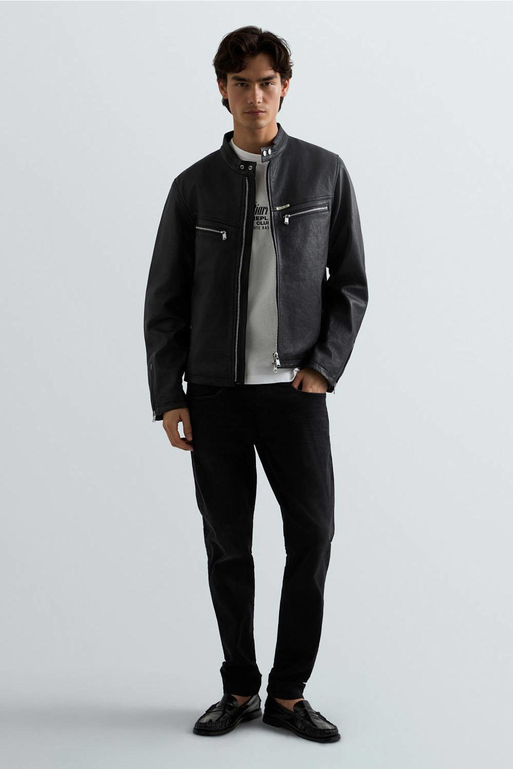 REPLAY slim fit jeans ANBASS hyperflex black