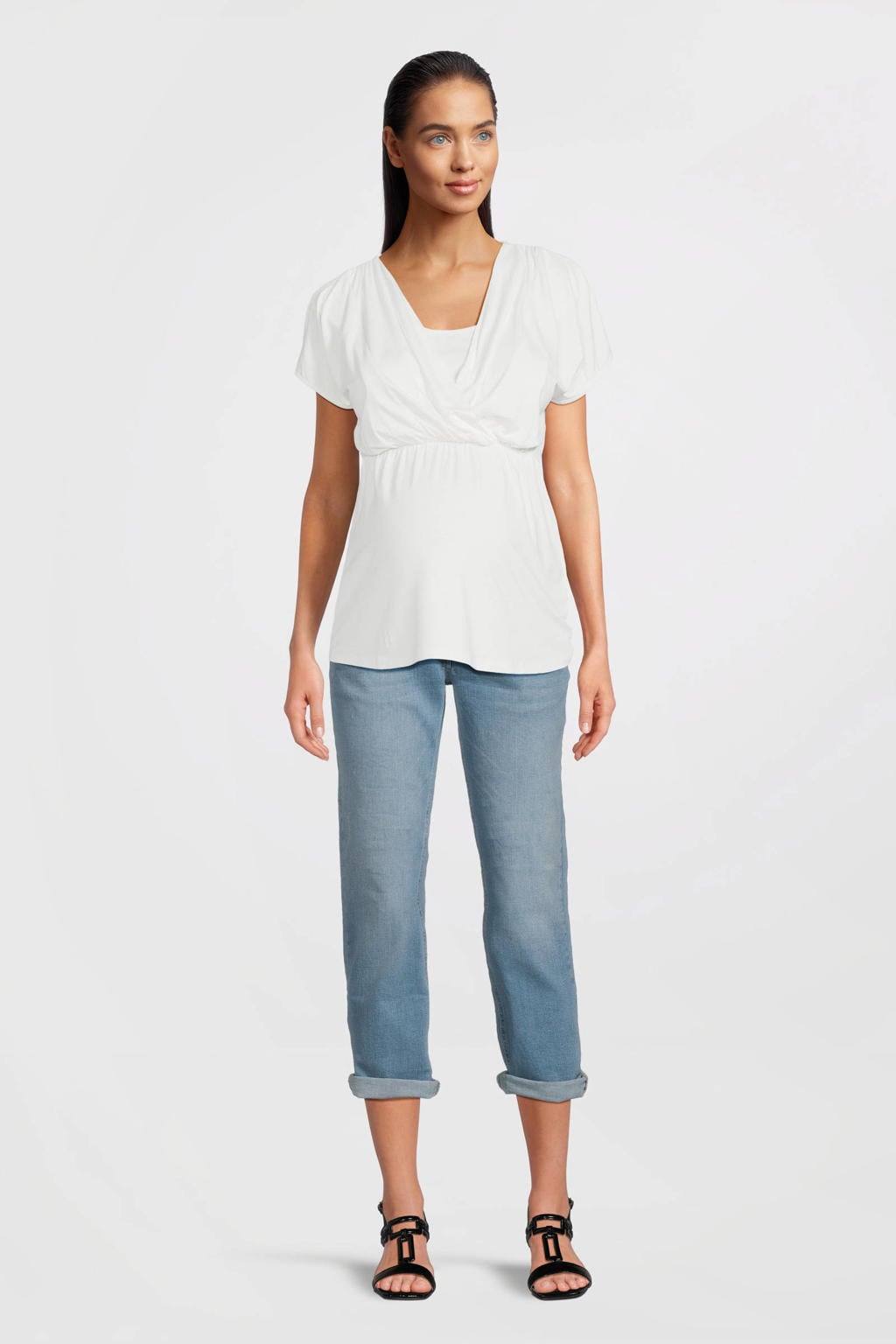 LOVE2WAIT straight leg zwangerschapsjeans light wash