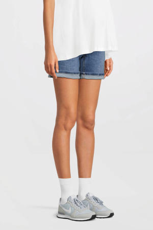 slim fit denim short donkerblauw