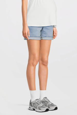 slim fit denim short lichtblauw