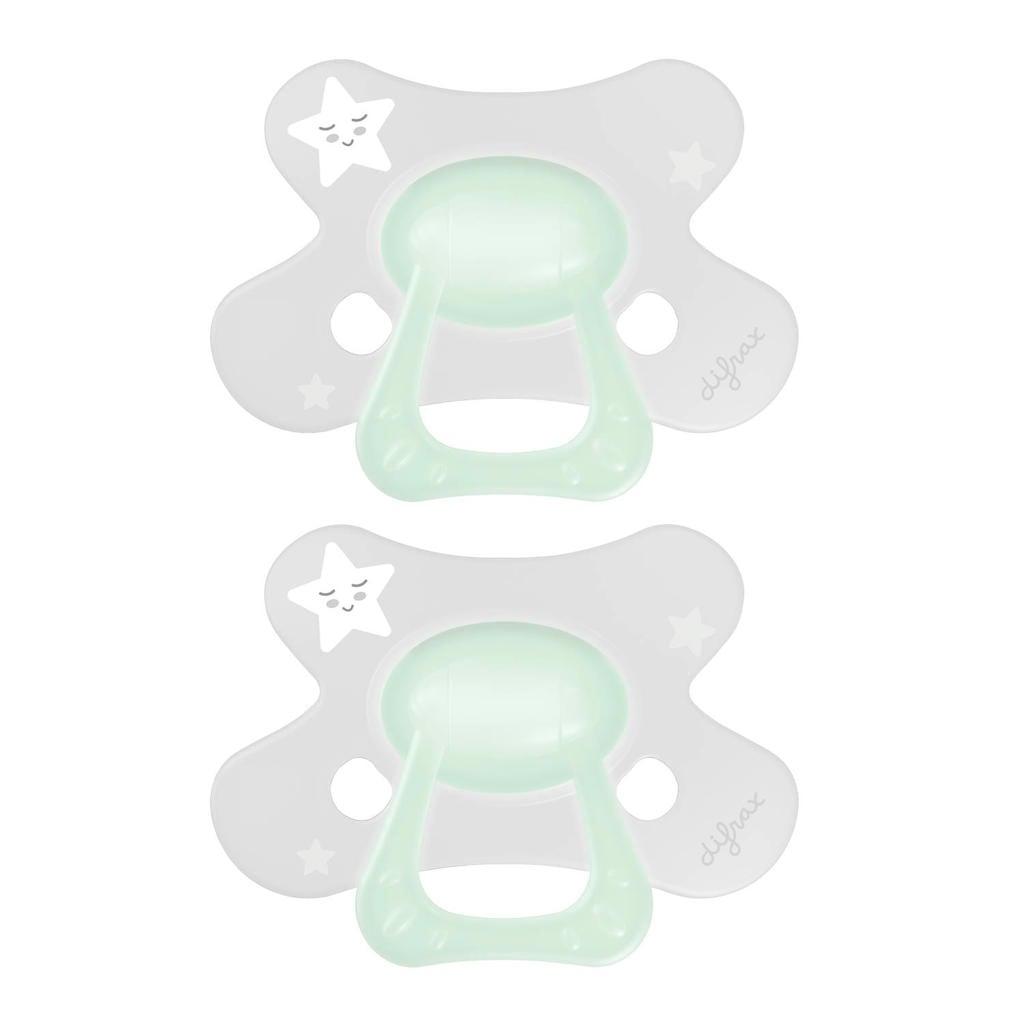 Difrax Natural Fopspeen - 12+ Maanden - Glow in the Dark - 2 st.