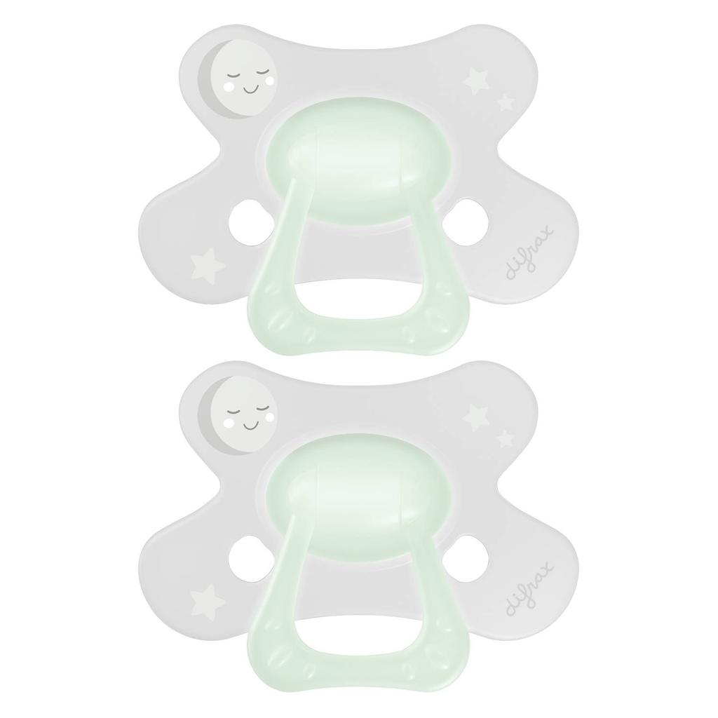 Difrax Natural Fopspeen - 6+ Maanden - Glow in the Dark - 2 st.