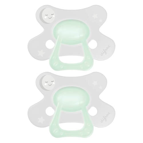 Difrax Natural Fopspeen - 6+ Maanden - Glow in the Dark - 2 st. afbeelding