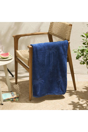 strandlaken Palm - donkerblauw (velours) (200x100 cm)