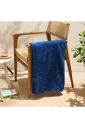 strandlaken Palm - donkerblauw (velours) (200x100 cm)