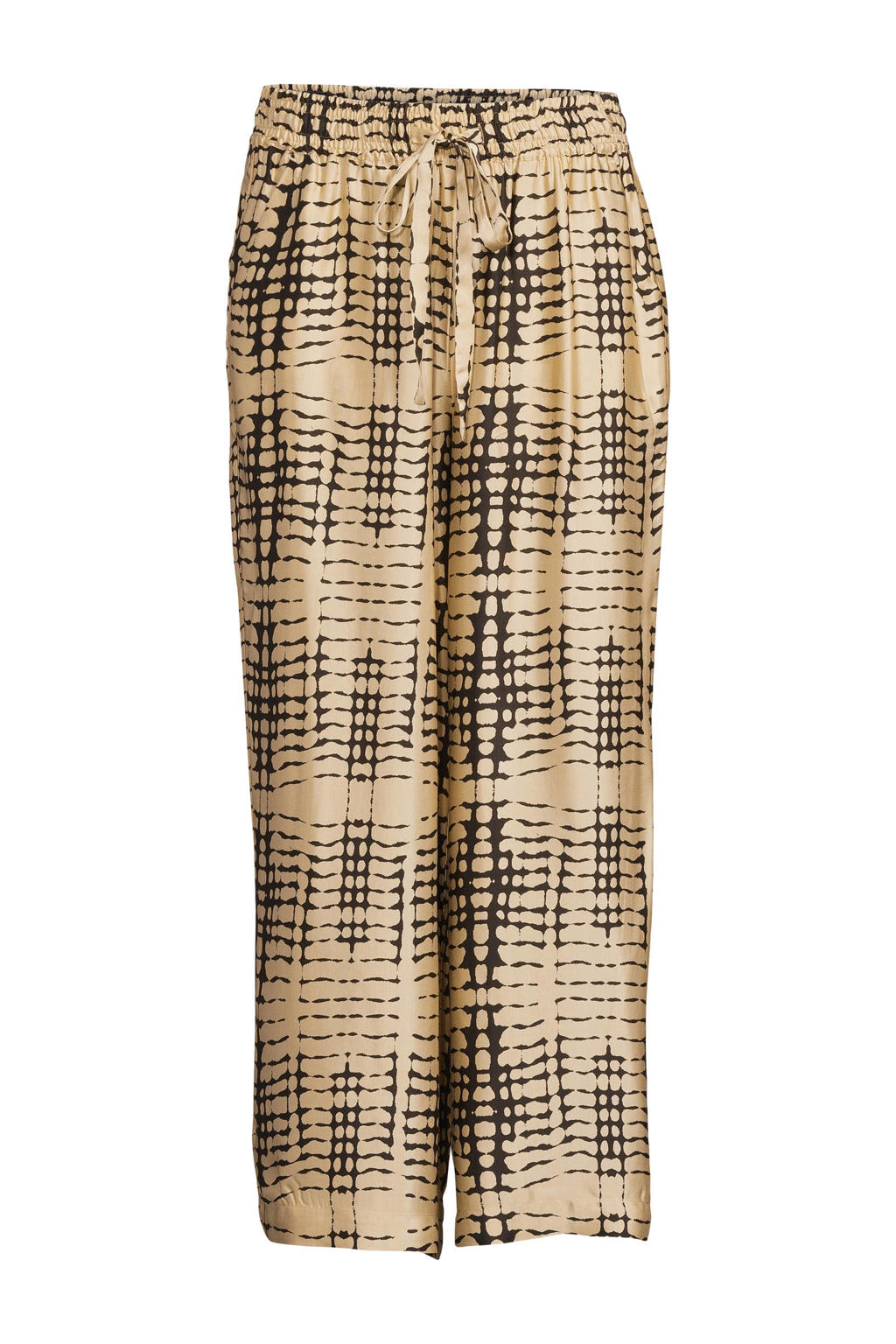 Bolina Island x Florine Hofstee satijnen wide leg broek donkerbruin