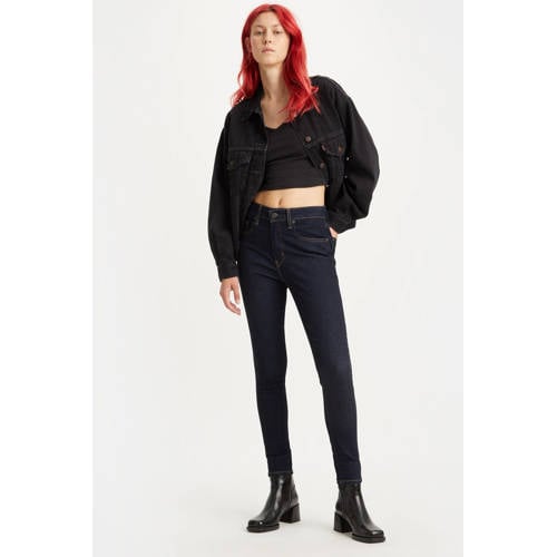 Levi's 721 high waist skinny jeans dark blue denim afbeelding