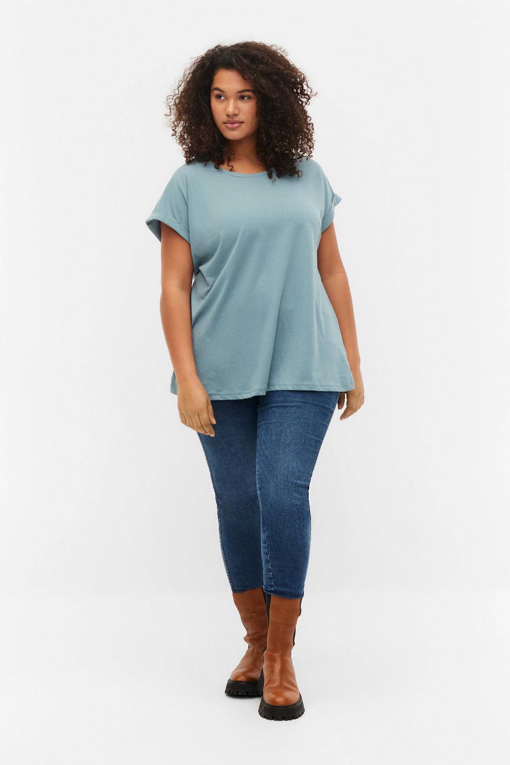 Zizzi T-shirt grijsblauw