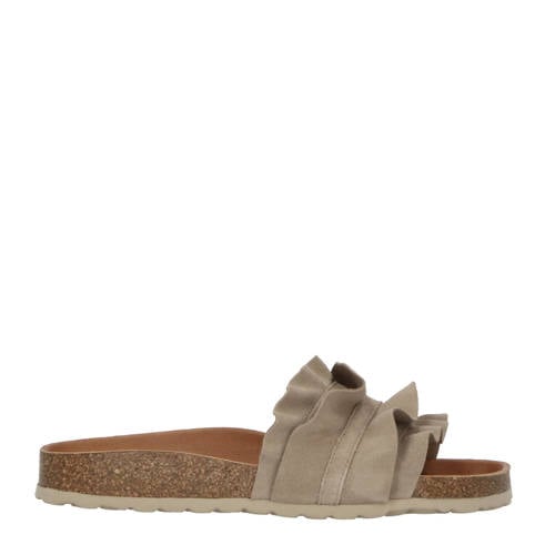 Verbenas Rocio Serranje volante suède slippers taupe afbeelding